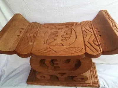 Mama Zuri Style African Ghana tribal stool for home