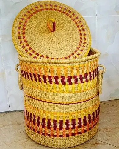 Mama Zuri Style Handmade straw Hamper Beautiful African handmade straw hamper