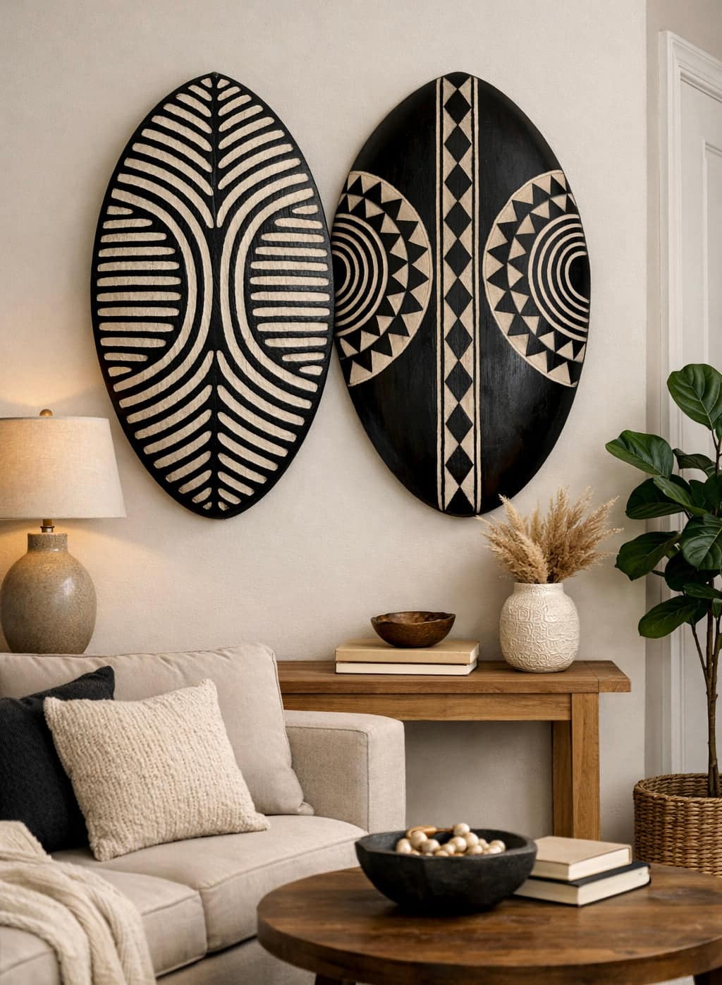 Mama Zuri Style wooden mask Bemeleke african shield