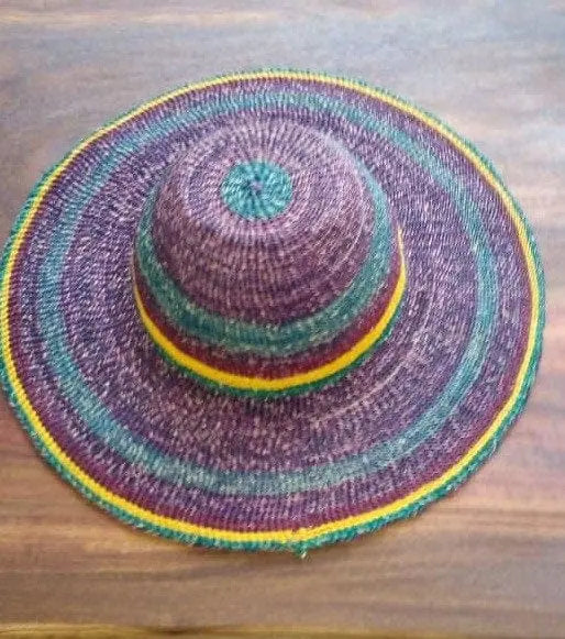 Mama Zuri Style Colourful Ghana made Straw woven hat