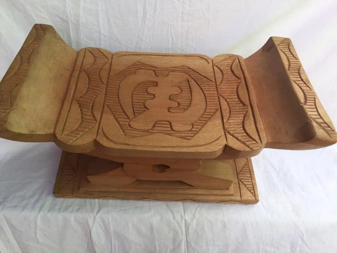 Mama Zuri Style Ghana Traditional hand carved stool decor