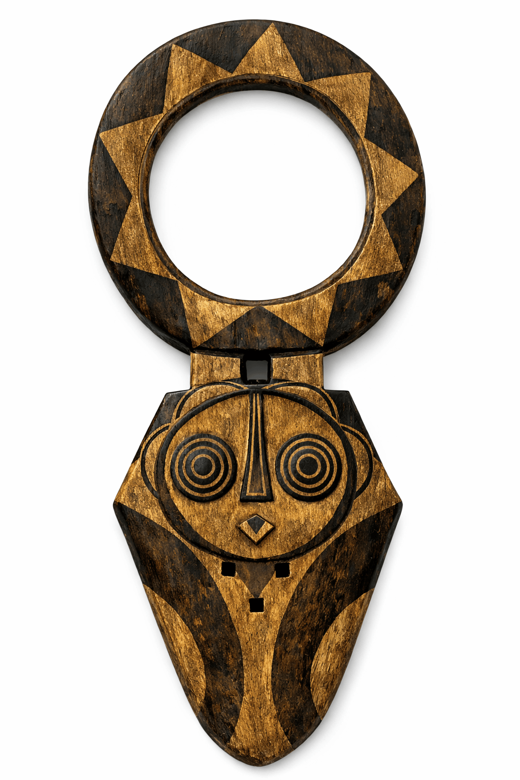 Mama Zuri Style African wooden mask Green African wooden mask decor