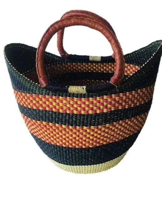 Mama Zuri Style Straw U shopper beach basket bags