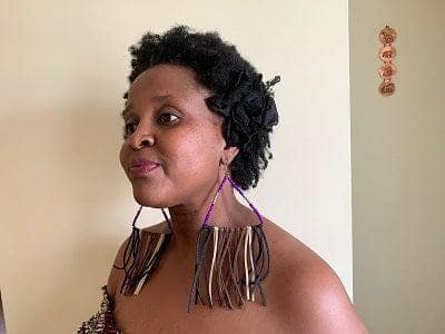 Mama Zuri Style African earnings modern design /earrings/ leather earrings