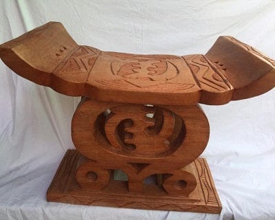 Mama Zuri Style African Ghana tribal stool for home