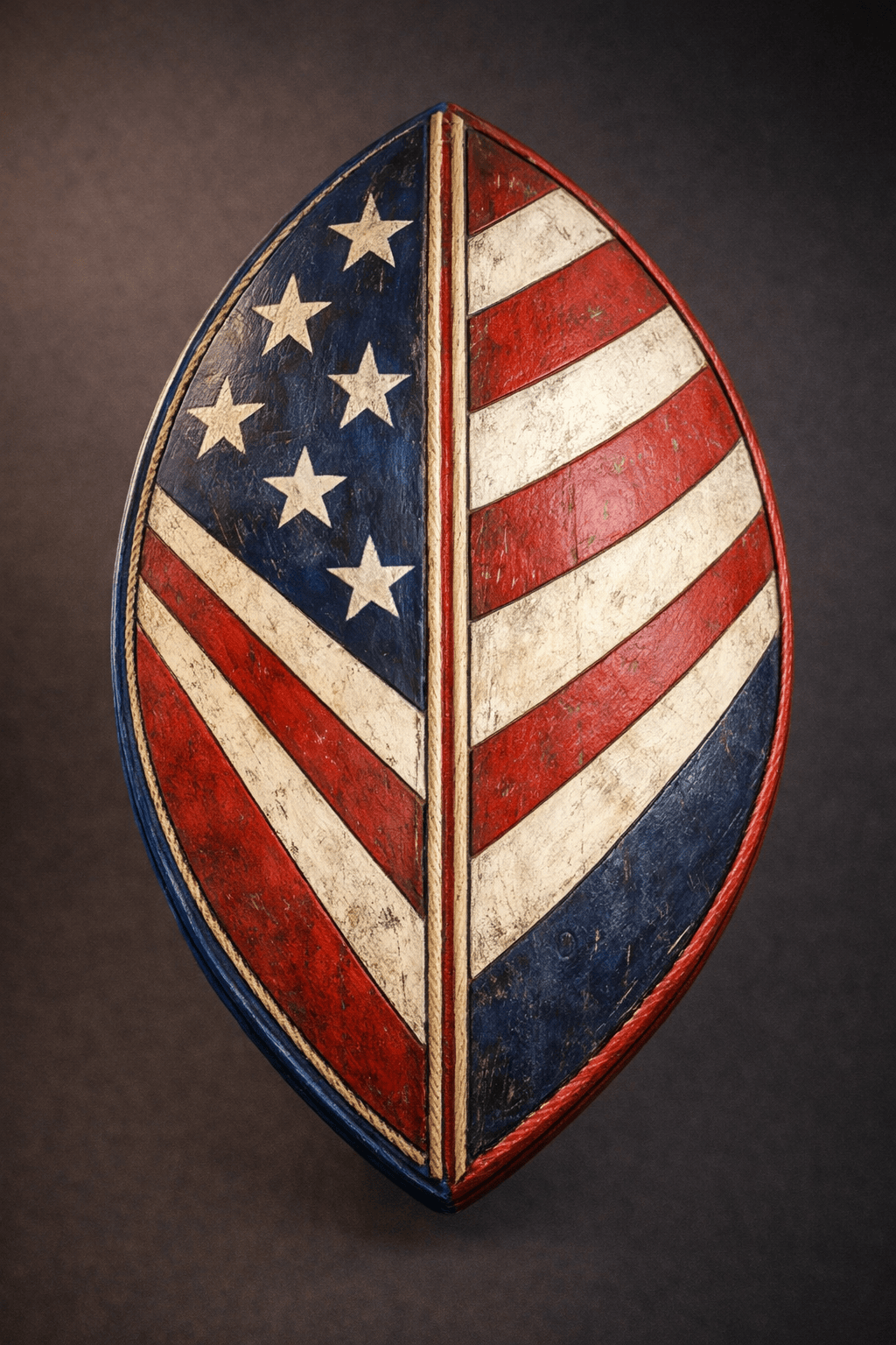 Mama Zuri Style African wooden mask American flag shield office and home decor