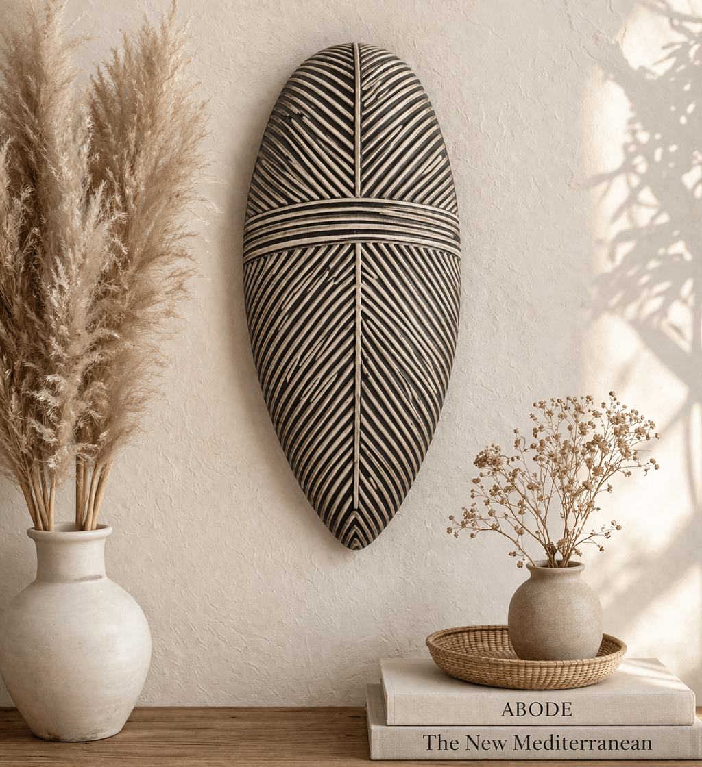 Mama Zuri Style African wooden mask Bamileke wall shield statement decor