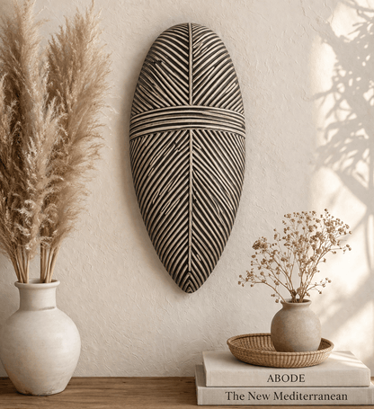 Mama Zuri Style African wooden mask Bamileke wall shield statement decor