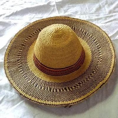 Mama Zuri Style Sun protection hat Beach bolga straw sun hat Ghana made