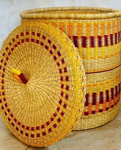 Mama Zuri Style Handmade straw Hamper Beautiful African handmade  straw hamper