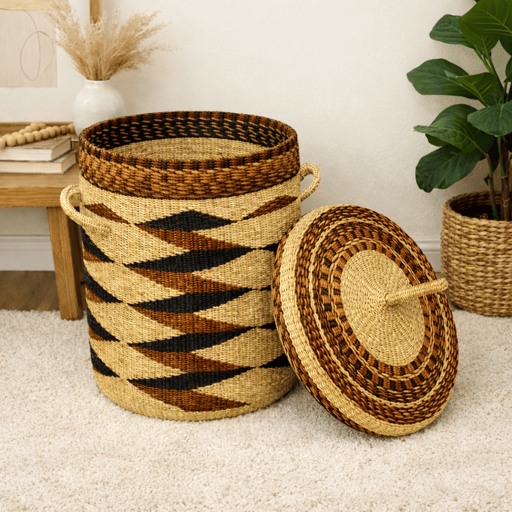 Mama Zuri Style laundry basket Best handwoven storage laundry hamper