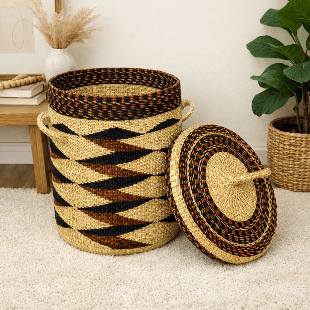 Mama Zuri Style laundry basket Best handwoven storage laundry hamper