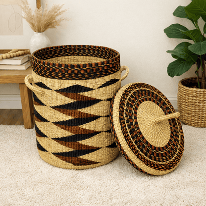 Mama Zuri Style laundry basket Best handwoven storage laundry hamper