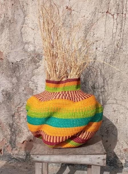 Mama Zuri Style Colorful Woven Decorative Baskets Pot Style