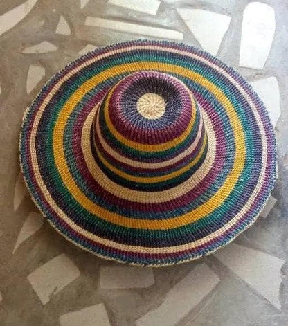 Mama Zuri Style Colourful Ghana made Straw woven hat