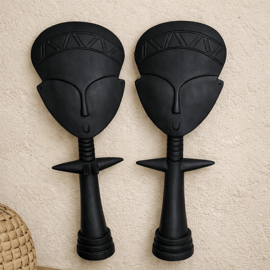 Authentic Ashanti Akuaba fertility doll hand-carved in Ghana from dark wood.