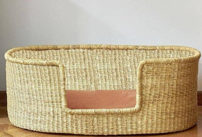 Mama Zuri Style Dog nest basket woven materials and one of a kind in Canada