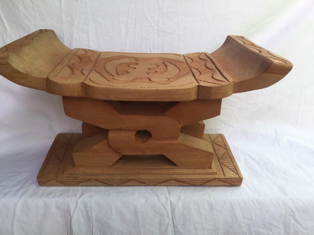 Mama Zuri Style Ghana Traditional hand carved stool decor