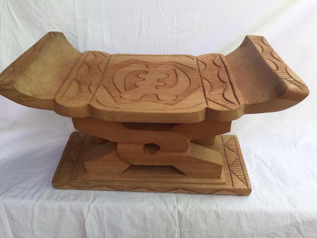 Mama Zuri Style Ghana Traditional hand carved stool decor