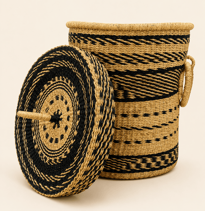 Mama Zuri Style Handwoven Bolga Storage Hamper