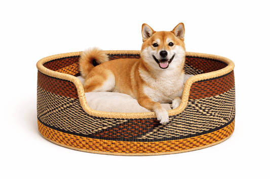Mama Zuri Style Bolga Dog bed Handwoven Dog baskets Ghana made sweetgrass