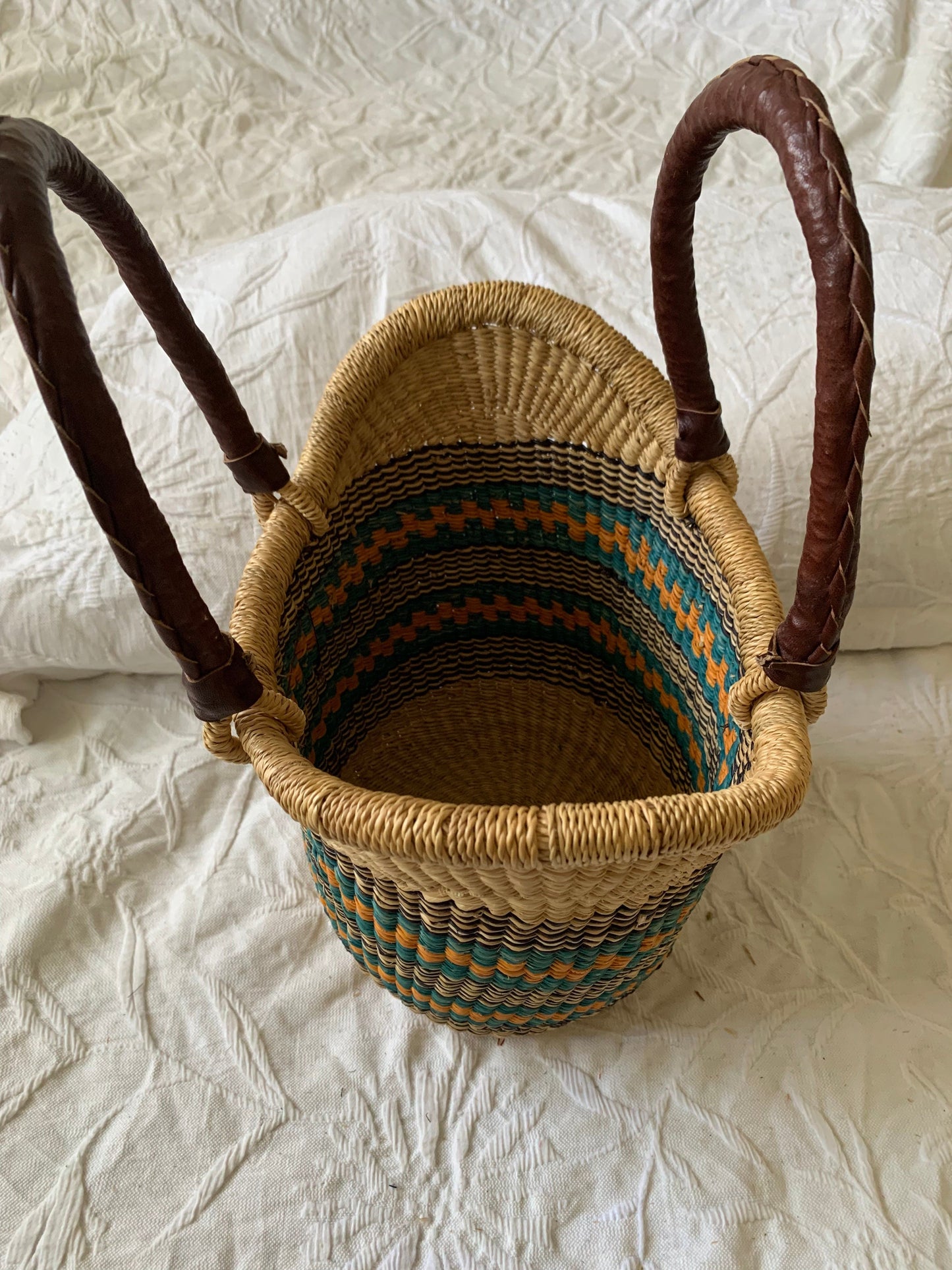 Mama Zuri Style Baskets Mini U shopper straw basket
