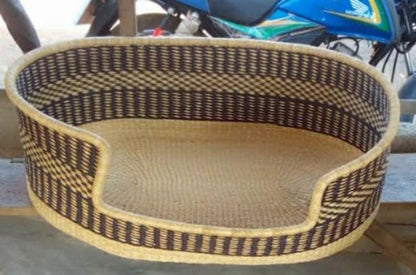 Mama Zuri Style Natural Dog baskets Ghana made sweetgrass