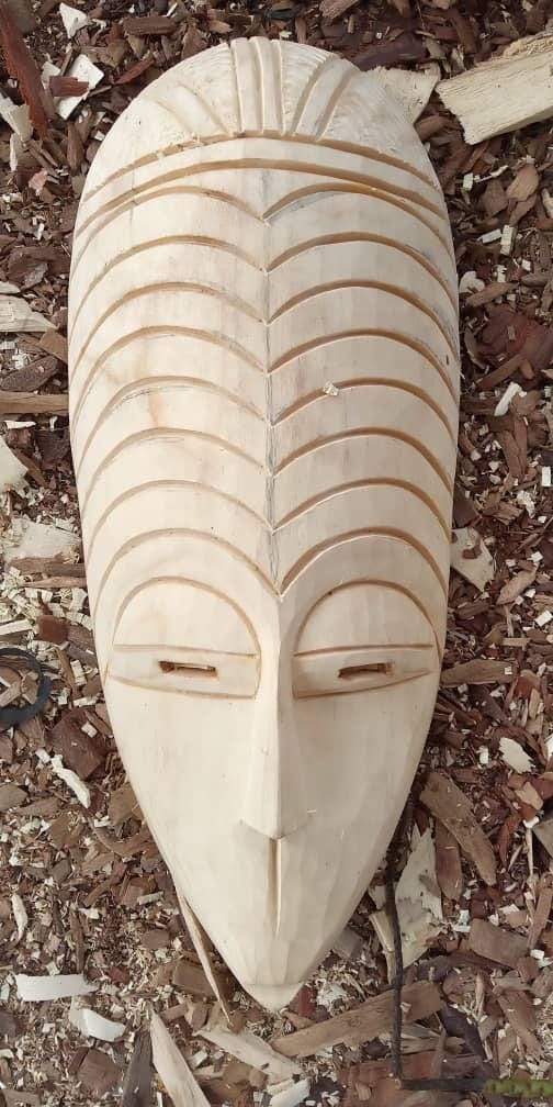 Mama Zuri Style African wooden mask 10 to 12 inches Rustic wooden African mask décor ideas