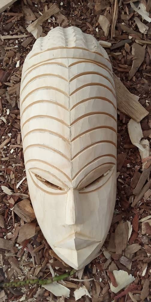 Mama Zuri Style African wooden mask 10 to 12 inches Rustic wooden African mask décor ideas