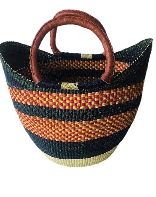 Mama Zuri Style Straw U shopper beach basket bags