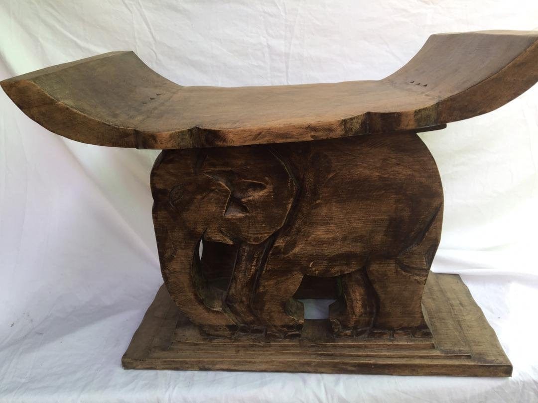 Mama Zuri Style Tribal living room stool from Ashanti tribe Ghana made