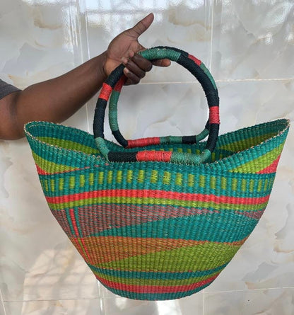 Mama Zuri Style U shopper basket U shopper picnic beach basket bag