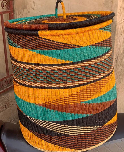 Mama Zuri Style Handmade straw Hamper Where in Ghana do they make laundry basket