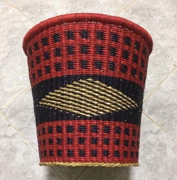 Mama Zuri Style Woven hamper handmade bucket for laundry or storage