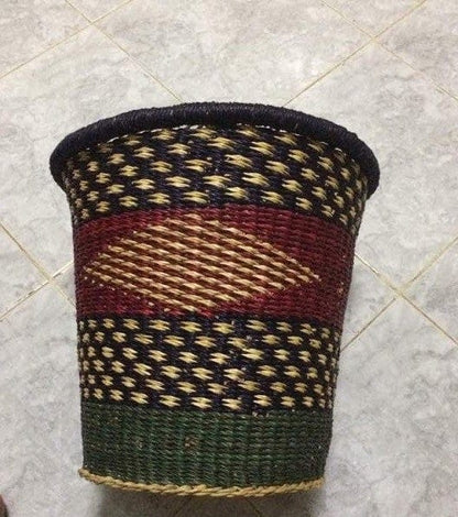 Mama Zuri Style Woven hamper handmade bucket for laundry or storage