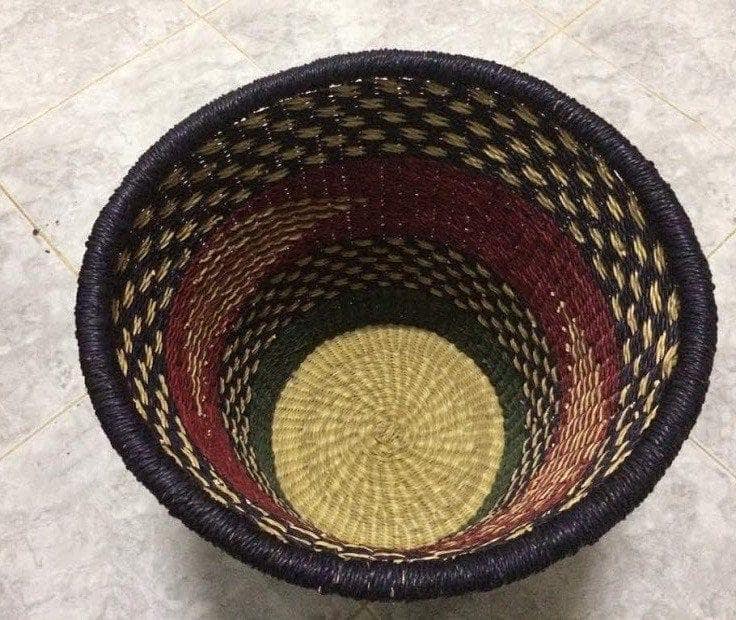 Mama Zuri Style Woven hamper handmade bucket for laundry or storage