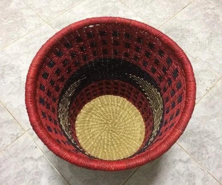 Mama Zuri Style Woven hamper handmade bucket for laundry or storage